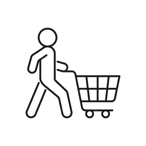 Premium Vector Person With Shopping Cart To Shop Purchase On Sale