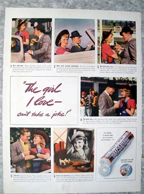 1938 Life Savers Fiancee Cant Take A Joke Original 135 Retro Advertising Retro Ads Vintage
