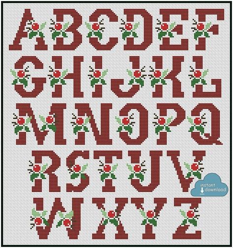 Christmas Abc Cross Stitch Pattern Pdf Xsd Download