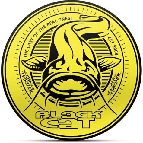 Black Cat Catfish Sticker Rond 95x95cm Black Cat Catfish Sticker