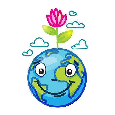 Smiling Globe Earth In Cartoon Doodle 352451 Vector Art At Vecteezy