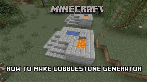 How To Make A Cobblestone Generator In Minecraft YouTube