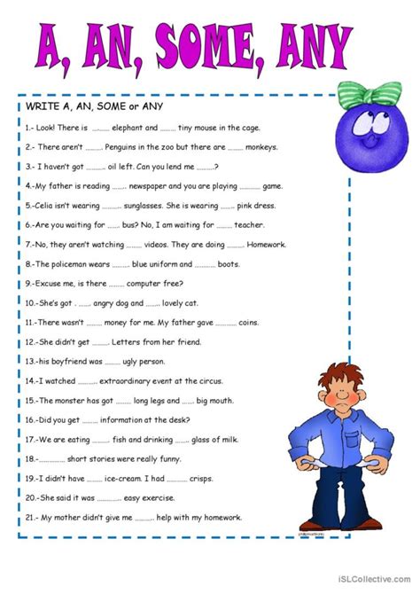 Some Any A An English Esl Worksheets Pdf And Doc