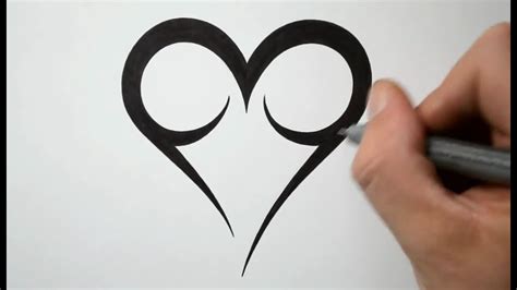 How To Draw A Easy Tribal Heart Tattoo Design Youtube