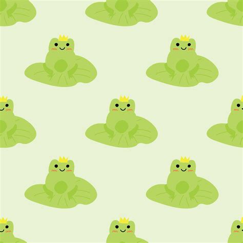 Cute Prince Frog With Crown Enamored Green Toads Vector Animal