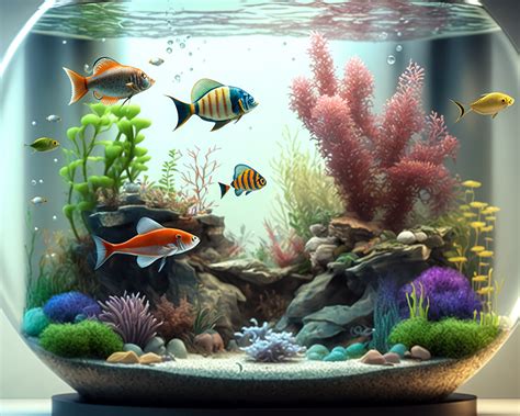 Download Wallpaper Fish Aquarium Colorful Corals Glass Fish Coral