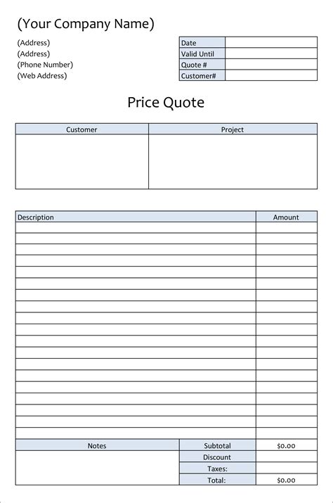15 Excel Quote Templates Sample Templates