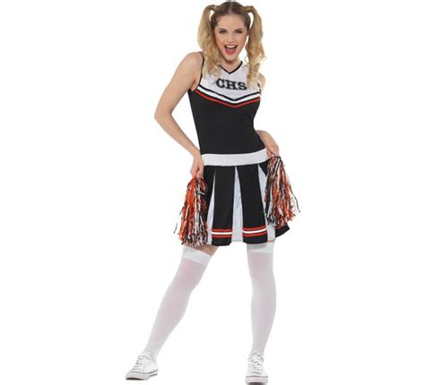 Costume Nero Cheerleader Per Una Donna