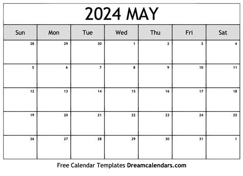 May 2024 Calendar Free Blank Printable With Holidays