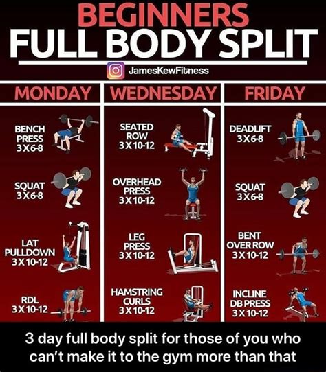 3 Day Full Body Split For Those Of You Who Can’t Make It To The Gym More Than That Ifunny