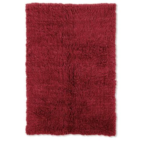 linon shag flokati 6 x 9 rectangle area rugs w red finish flk 3ar01 in 2022 linon flokati