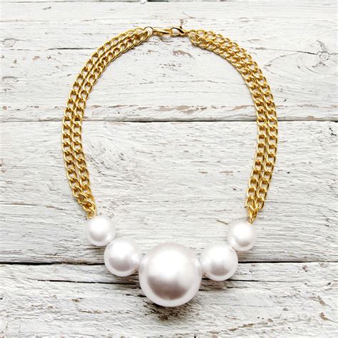 Diy Chunky Pearl Statement Necklace Chunky Pearl Statement Necklace