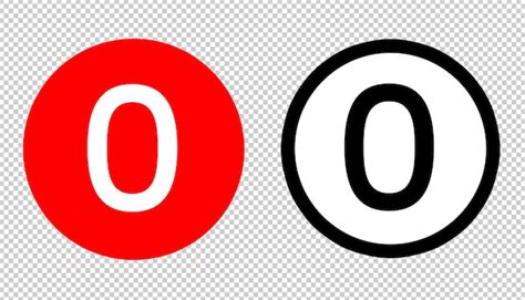 Premium Psd Red Number Zero Icon Template Transparent Red Circle