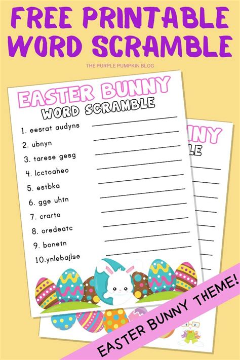 Free Printable Easter Bunny Word Scramble Free Easter Activities