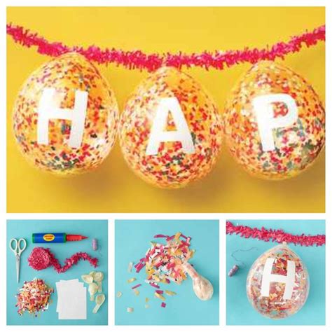 Balloon Banner Clear 12 Balloons Stick On Letters Tissue Confetti