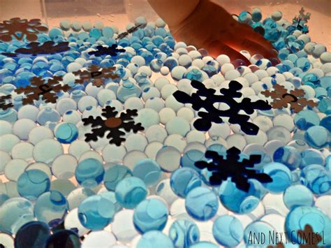 Winter Sensory Table Idea With Water Beads And Next Comes L