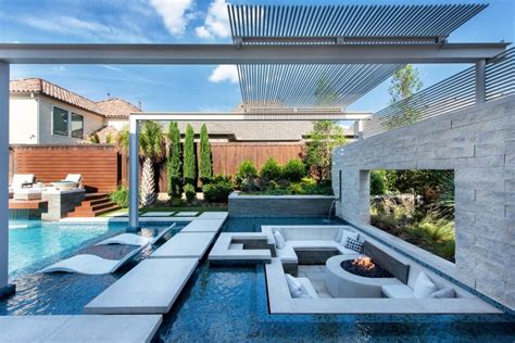 Modern Backyard With Sleek Pool And Sunken Lounge HGTV S Ultimate Outdoor Awards HGTV
