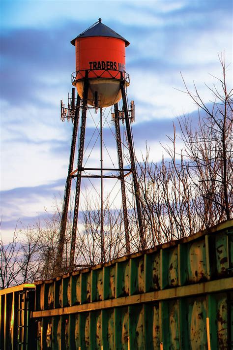 Rogers Arkansas Water Tower Along The Tracks Photograph By Gregory