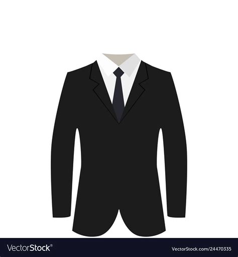 Black Suit With Tie Royalty Free Vector Image Vectorstock