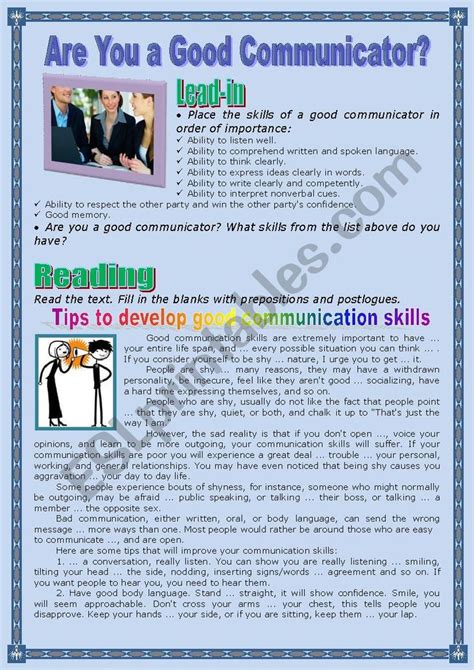 good communicator esl worksheet  natashenka