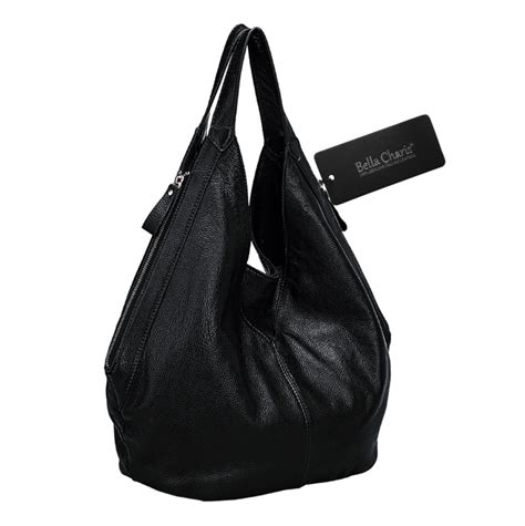 Bella Charis Francis Black Leather Hobo | Leather hobo, Leather, Black leather