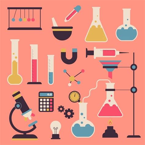 Free Vector Science Lab Objects Illustrated Pack