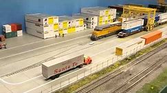 Model Railroads By AffordableModelRailroads.com UP Double Stack Hooks Up And Departs Intermodal Yard