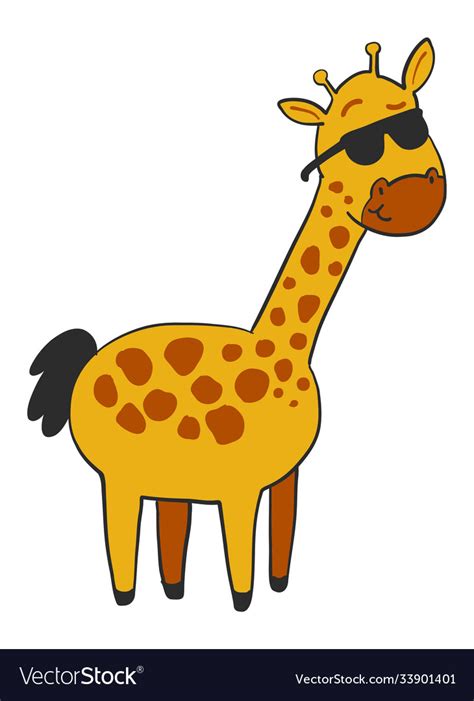 Cute Giraffe Wearing Sunglasses Royalty Free Vector Image