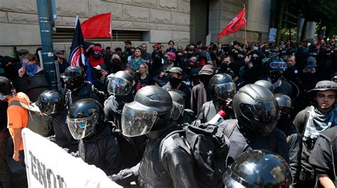 Antifa Right Wing Protesters Clash On Streets Of Portland Oregon