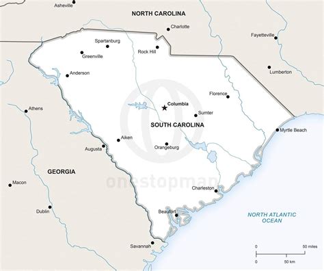 Vector Map Of South Carolina Political One Stop Map