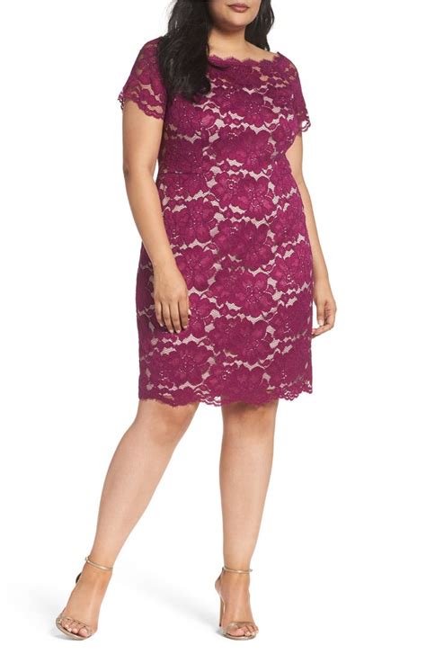 Adrianna Papell Off The Shoulder Lace Sheath Dress Plus Size Nordstrom