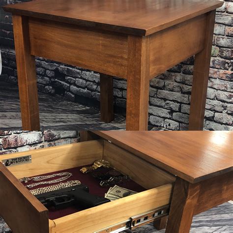 Hardwood End Table With Secret Compartment That Locks Pvc Pipe