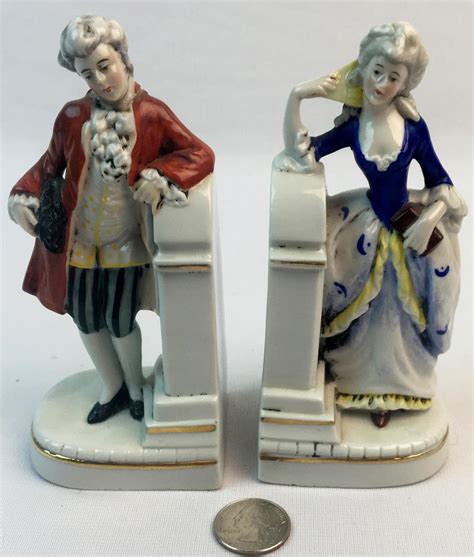 Lot Vintage Lady And Gentleman Porcelain Hand Painted Figural Set Of