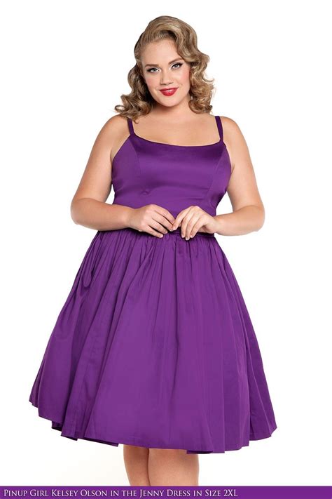 Pinup Couture Jenny Dress In Dark Purple Plus Size Dresses Pinup