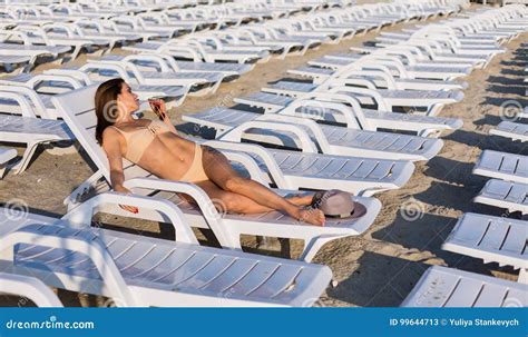 Beautiful Woman On The Beach Stock Image Image Of Rest Beach