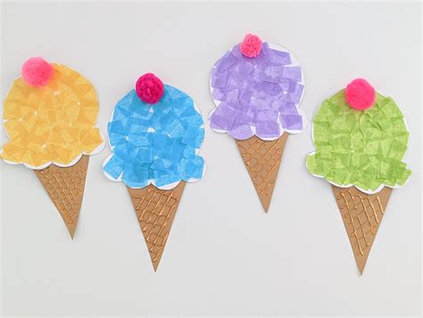 Easy Tissue Paper Ice Cream Craft For Kids Crafting A Fun Life