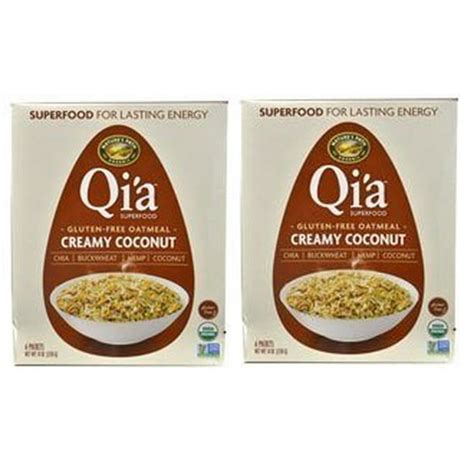 Qia Superfood Organic Hot Oatmeal Creamy Coconut 2 Boxes With 6