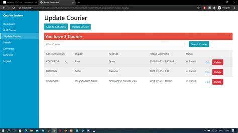 Complete Online Courier Management System In Php Mysql Free Source Code