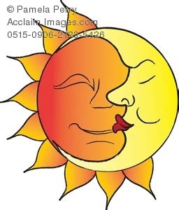 We can't see the other half because it is not lit up by the sun. Clip Art Illustration of Half Moon-Half Sun