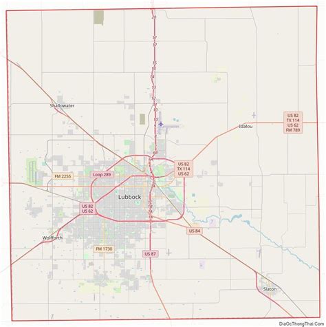 Street Map Of Lubbock County Texas Texas