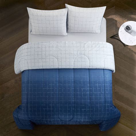 Casa Ombre Metallic Comforter Set Fullqueen Navy