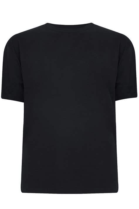 Badrhino Black Basic Plain Crew Neck T Shirt Extra Large Sizes Mlxl