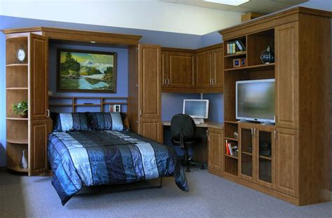 Queen Murphy Bed Design With Corner Desk And Entertainment Center Sold