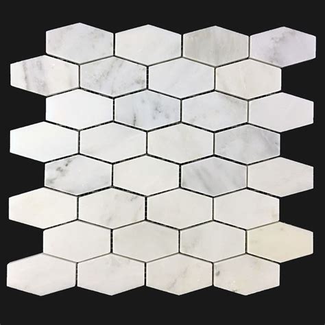 Here Is The Elongated Hex Calacatta Gold Hexagonal Mosaic Penny