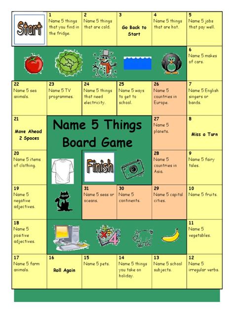 Board Game Name 5 Things Games 14062 Clothing Nature