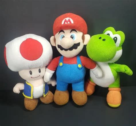 Nintendo Super Mario Bros 10 Mario 9 Yoshi And 8 Toad Stuffed Plush