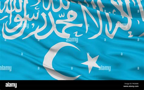 Turkistan Islamic Party Flag Closeup View 3d Rendering Stock Photo