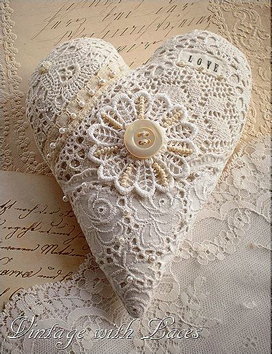 Vintage With Laces Lace Hearts And Other Valentine Decorations