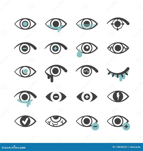 Eyes Icons Ophthalmology Medical Symbols Optical Problems With Eyes Blindness Cataracts Tears