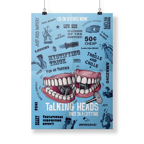 Talking Heads Album Packaging Booklet And Promotional Poster Design